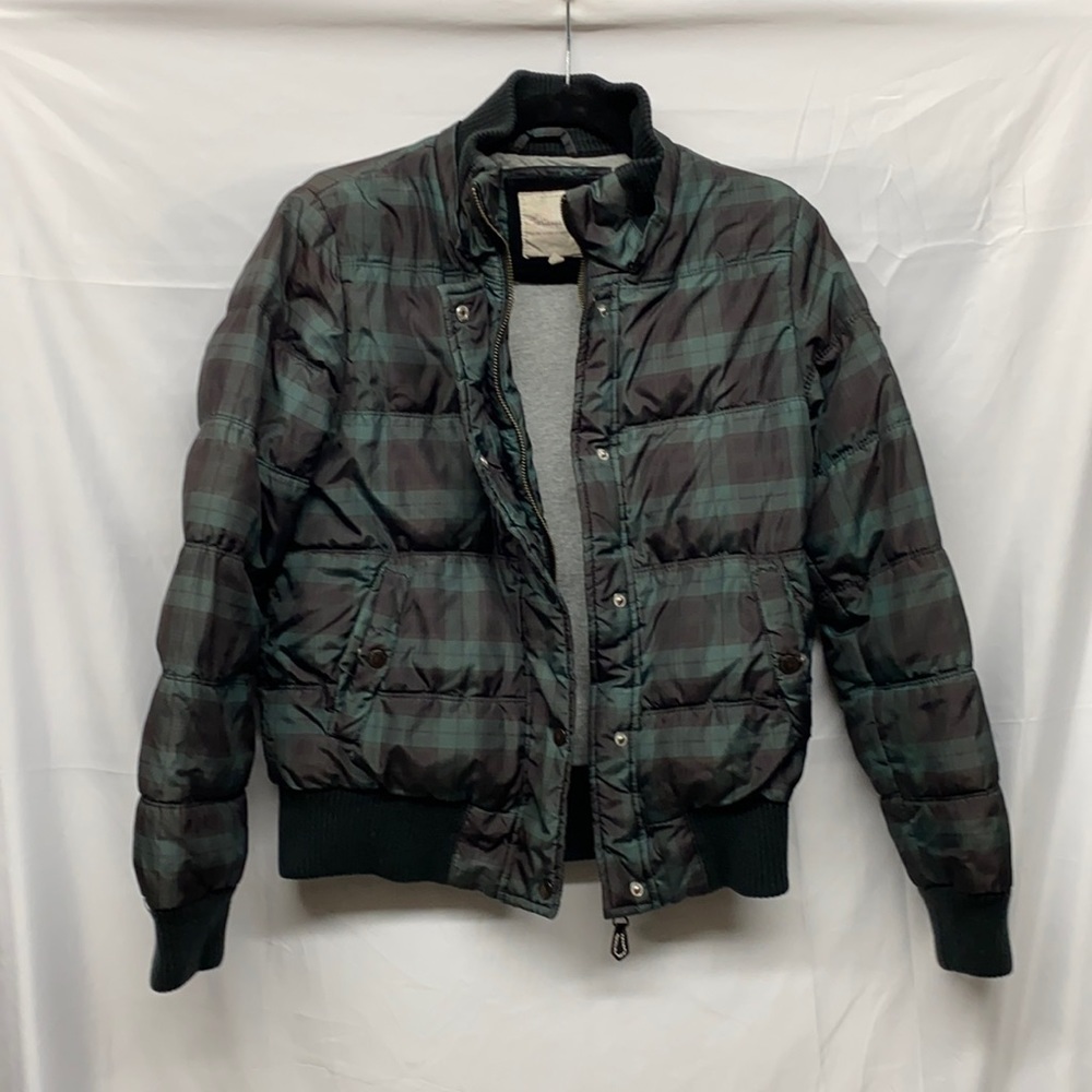 Heritage 1981 tartan zip puffer bomber jacket small